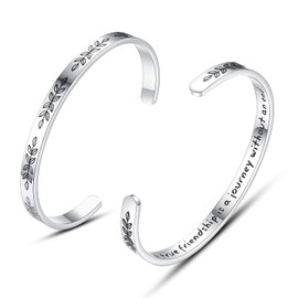 TONY & SANDY Friendship Gifts for Women A True Friendship is a Journey Without an End Best Friend Bracelet Small Cool Birthday Christmas Gifts for Friends Female BFF Bestie Woman