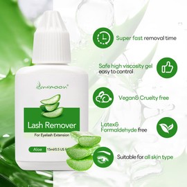 Lunamoon Wimpernentferner 15ml Gel Entferner für Wimpernverlängerungen Lashes Remover Wimpern Kleberentferner (G-Aloe)