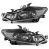 JSBOYAT Halogen Model Black Headlight Assembly Compatible with 2009-2014 Nissan