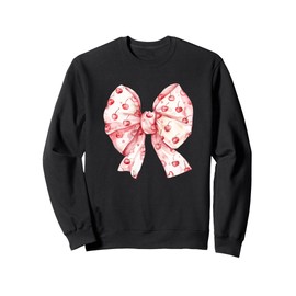 Pink Coquette Cherries Bows Aesthetic Cute Vintage Girlycore Sweatshirt
