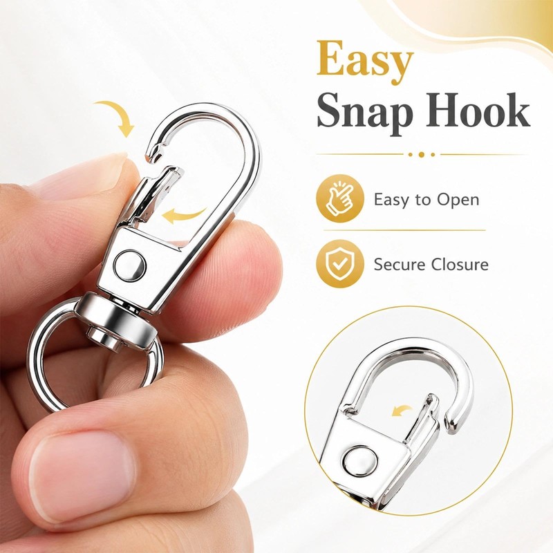Thfaeyta 4Pcs Swivel Lobster Clasps, Snap Hooks for DIY Keychain