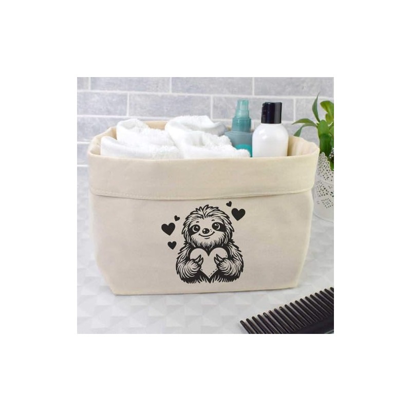 Large 'Sweetheart Sloth' Canvas Organiser/Storage Bag (OR00033381)