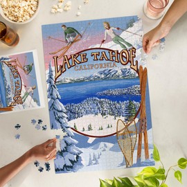 Lantern Press 1000 Piece Jigsaw Puzzle, Lake Tahoe, California, Winter Views