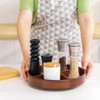 Bamboo Lazy Susan Organizer, 12'' Turntable Bamboo Tray with Removable