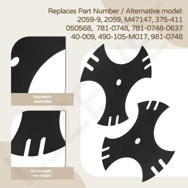 Universal 9" x 9" Edger Blade (5/8" Center Hole), 3-Side