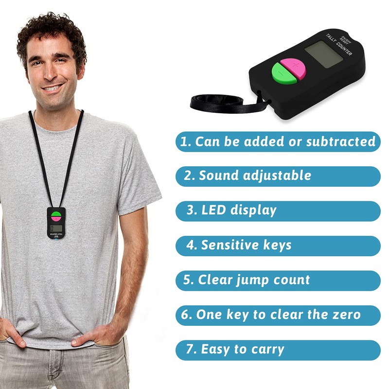 SDARMING Clicker Electronic Counter, 4 Digit Hand Tally Counters Add/Subtract