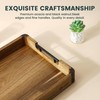 Acacia & Walnut Wood Serving Tray with Handles - Stylish