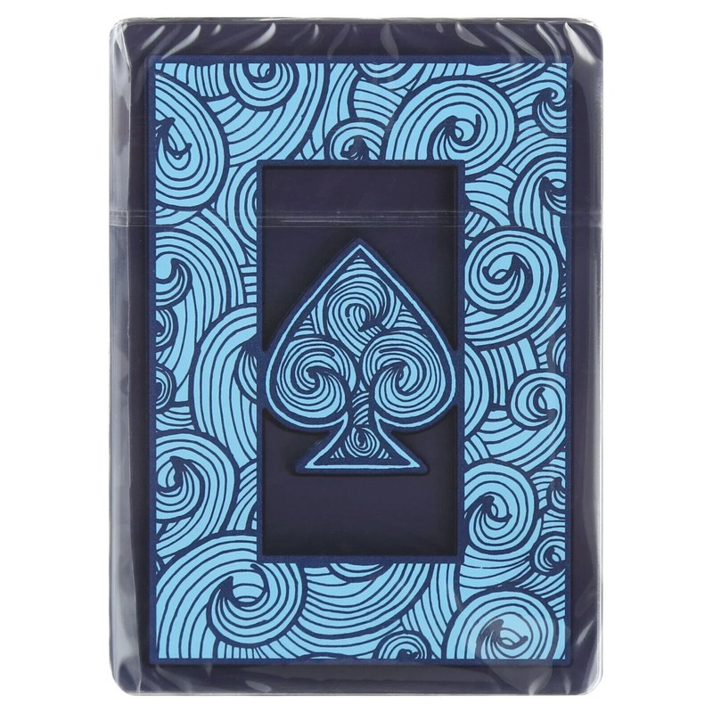 HOYLE'S WATER PROOF DURABLE CLEAR & BLUE PLASTIC PLAYING CARDS,