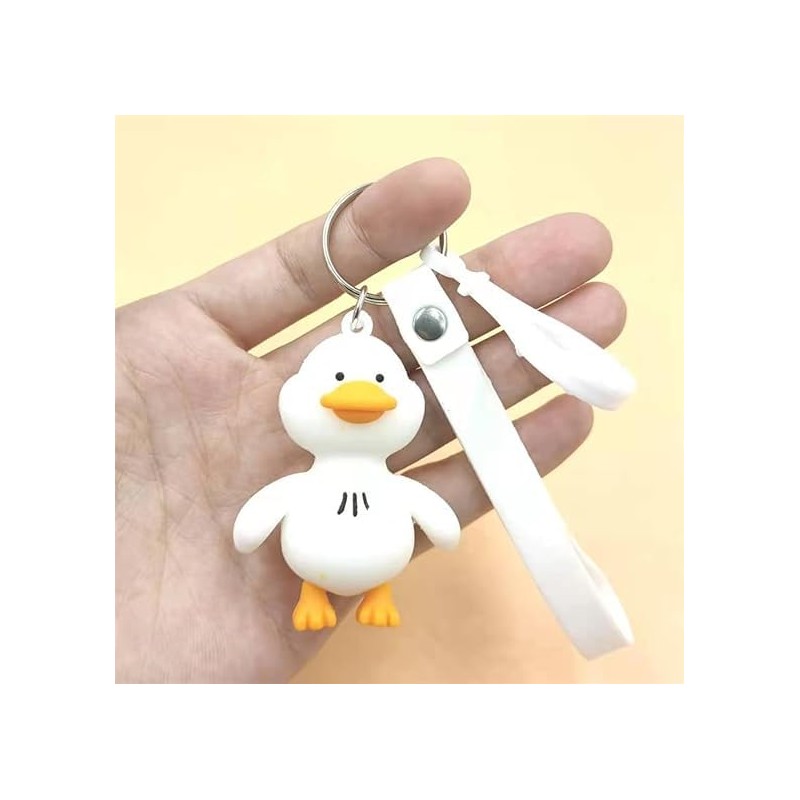 xutao Cute Duck PVC Keychain Cartoon Animal Keychain for Backpack