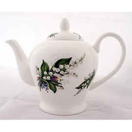 Lily of The Valley Teapot Fine Bone China 20oz Lilies Teapot Hand Decorated in The UK