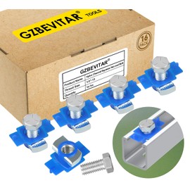 GZBEVITAR 1/2"-13 Nylon Channel Squeeze Nut and Bolt, Strut Channel Cone Nuts, Easy Positioning for American Channel Support Systems, Perfect for Solar Panels Mounting (16)