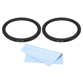 PATIKIL 67mm-58mm Metal Step Down Ring with Cleaning Cloth, 2 Pack Camera Lens Filter Adapter Ring Aluminum Filter Adapter Ring for Camera Lenses Hood, Black