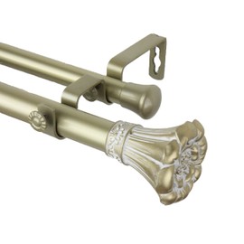 Rod Desyne 100-02-663-D Blossom Double Curtain Rod, 66 by 120-Inch, Light Gold