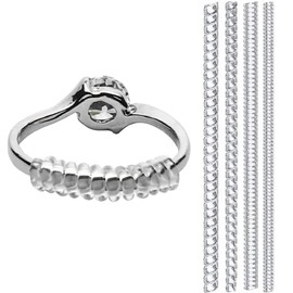 Ring Adjuster, Ring Adjuster, Ring Stopper, Silver Polishing Cloth Included, Set of 4