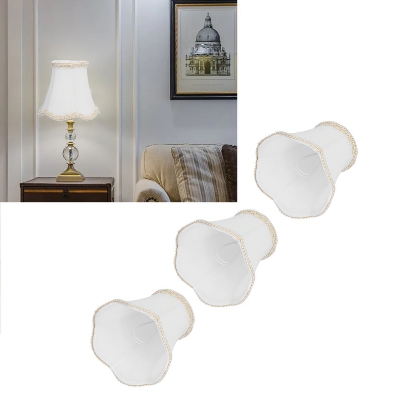 3Pcs Fabric Lamp Shade E14 Clip On Wall Lamp Candle