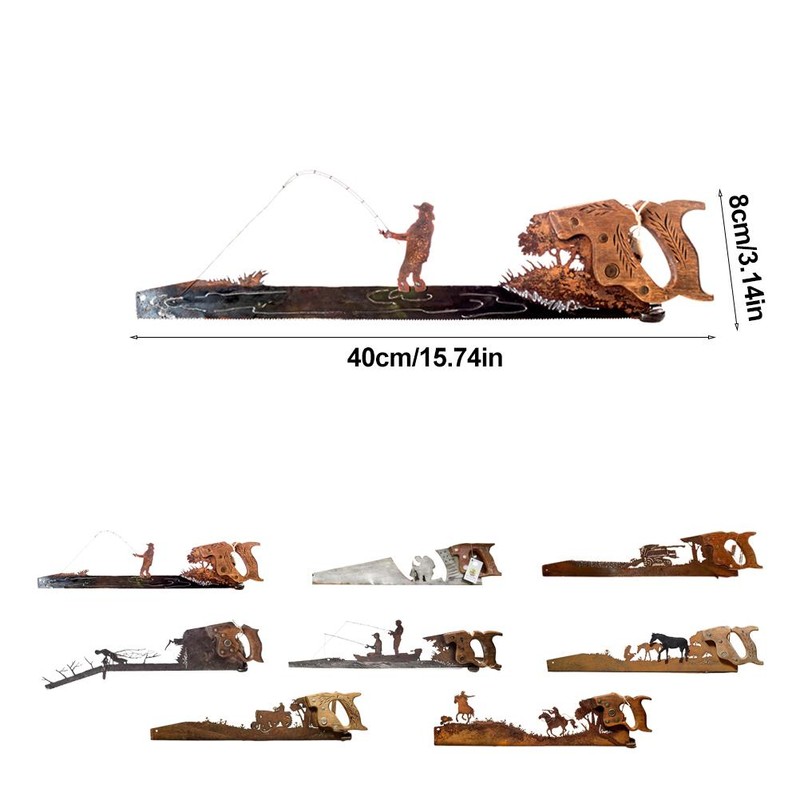 Saw Metal Art Hanging Ornament Cut Hand Saw Metal Art