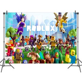 Robllox Background, Robllox Photo Background for Children, Birthday Backgrounds, Photo Photography Backdrop, Birthday Party Decoration Decoration, for Children, Boys, Girls, 1.5 x 1 m