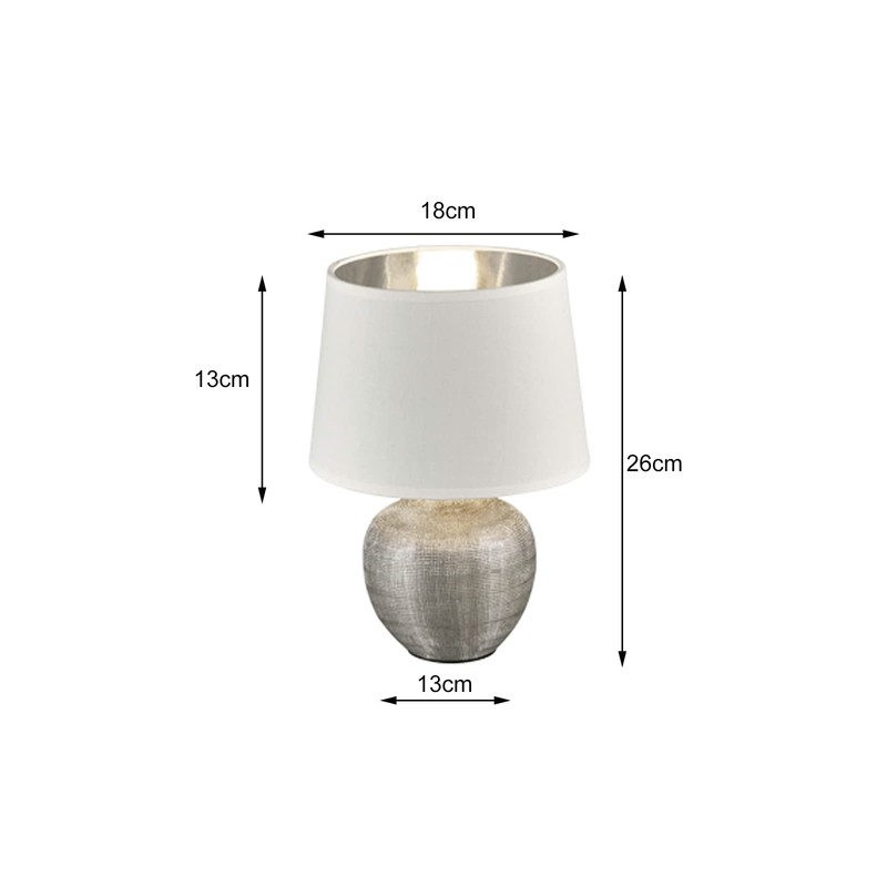 Reality Leuchten Ceramic Table Lamp with Fabric Shade