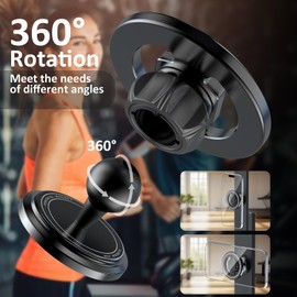 FungSun Gym Phone Holder 360°Adjustable Magnetic Phone Holder Gym Magnetic Phone Mount for Gym Compatible with Smartphones (mag-safe)