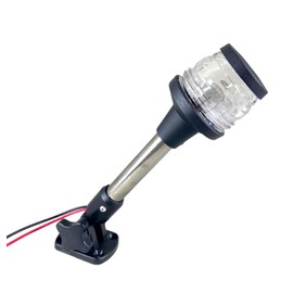 Pactrade Marine Stainless Steel 10" Foldable Warm White All-Round 360 degree Stern Navigation Anchor light Pole Light for Boat, Pontoon, Fishing Boat, Kayak