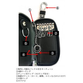 Key Case, Men's Carrying Case, Smart Key, Women's Case, Smart Key Case, Car, Key Holder, Card Case, Leather, Compatible with Smart Keys, Brand, Genuine Leather, Key Chain, Key Ring, Coin Case, Key