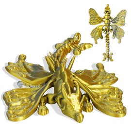 3D Printed Articulated Butterfly Dragon - Golden Executive Desk Toy