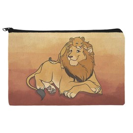 GRAPHICS & MORE Dad Lion and Cub Makeup Cosmetic Bag Organizer Pouch