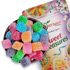NY Spice Shop Sour Gummy Cubes Candy - 8 Ounce Chewy Gummies Old Fashioned Bulk Candies - Fruit Flavored Snacks with Sour Twist in Resealable Bag