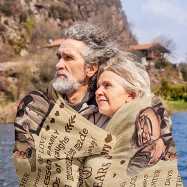 Antonia Bellamy 50th Anniversary Blanket Gifts, Golden 50th Wedding Anniversary Couple Gifts for Husband, Wife, Dad, Mom, Grandpa, Grandma, Grandparents, 50 Years of Marriage Gift Blanket 60"X 50"