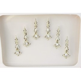 BB114 Silver Bindi Crystal Stone Bindi Tattoo Forehead Sticker Wedding Tikka Indian Fancy Party Arabian Face Gem Body Art