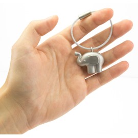 TROIKA GERMANY Troika Elephant Keyring, Little Elephant KR14-01/MA Keychain Accessory Charm Wire Loop