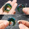 Longbeauty 1 Pair Glass Ear Piercing 2G 0G 00G Septum
