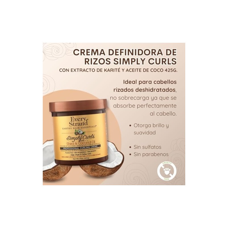 Every Strand Simply Curls Coco Oil/Shea Curl Creme, 15 Ounce