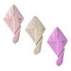 Baluue 3pcs Dry Hair Wrap Super Absorbent Fleece Shower Caps