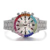 HALUKAKAH Multicolor Diamonds Gold Watch Iced Out,Men's Platinum White Gold