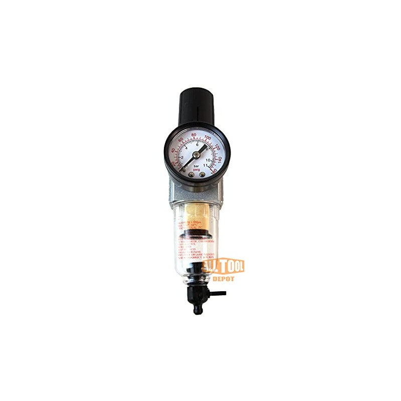 1/4" NPT Mini Compressed Air In Line Filter Regulator Combo