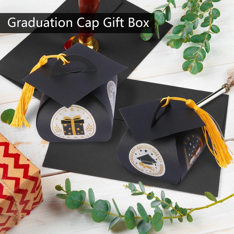 KATOOM Graduation Cap Gift Boxes with Tassels - Pack of