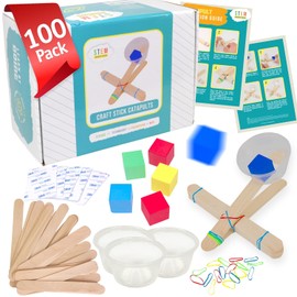 Catapult Kit, 100-Pack – Build 100 Mini Catapults, Complete STEM Project Kit for Classrooms and Groups, Ages 8+