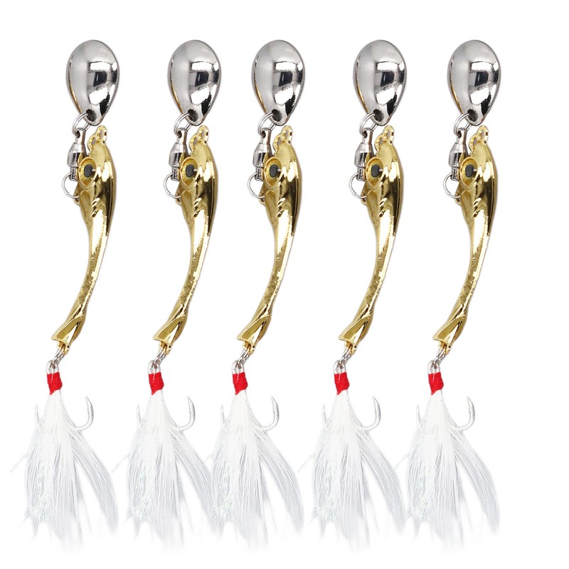 5pcs Metal VIB Fishing Lure Professional Rotating Sequins Lure Bait