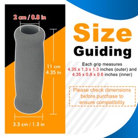 supregear 4PK Cane Grips, Foam Replacement Hand Grips for Offset and Walking Canes, Non-Slip Handle Covers for Handlebars, 4.53 x 0.8 x 0.8 in/11 x 2 x 2 cm, Grey