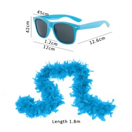 1 Piece Blue Feather and 1 Piece Blue Glasses Women Mask Costume Accessories for Women Party Dress Up Accessories Costume Accessories for Party Cosplay