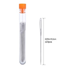 Large Eye Sewing Needles, 2.05-inch Sewing Sharp Needles, Needles for Sewing, Leather Needle Embroidery Thread Needles with a 3.3-inch Plastic Bottle(23 PCS)