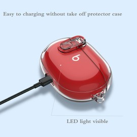 GARTOO Beats Studio Buds/Studio Buds Plus Case Cover Clear 2021/2023 Men Lock Clip with Cleaner Kit, GARTOO Protective Case for Women Girls Kids Clear