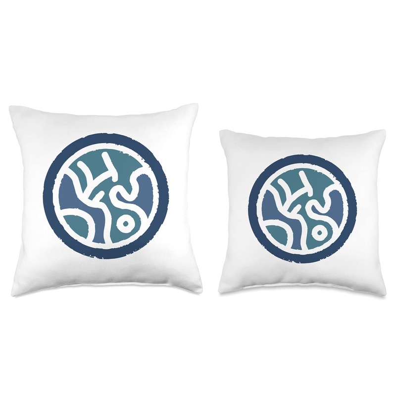 Sel Symbol Elantris Blue Soulstamp Throw Pillow