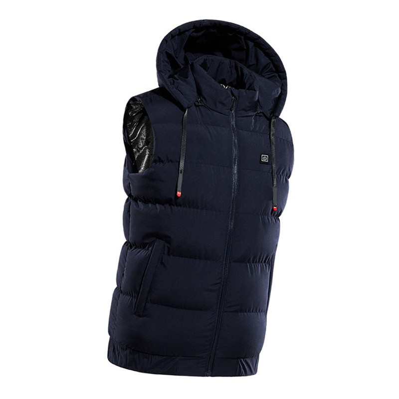 Electric Heating Vest USB 9 Heating Zones Sleeveless Hooded Full