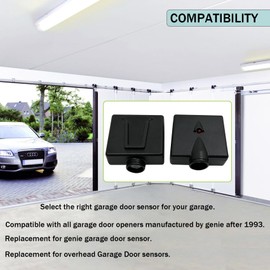 Garage Door Sensor GSTB-R STB-BL, Replacement for Genie/Overhead Garage Door Sensors, Garage Sensor for Genie Garage Door Openers Manufactured After 1993. (Receiving&Sending). 3-Year Warranty.