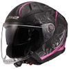 LS2 Helmets Open Face Infinity II Helmet (Lotus Matte Black/Pink