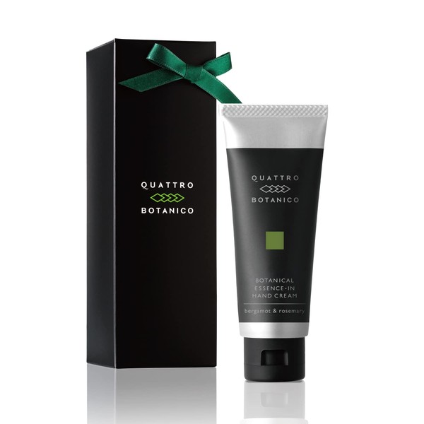 Quattro Botanico Hand Cream with Gift Wrapping, Men's, Botanical Essence In, Hand Cream, 1.6 oz (45 g), Citrus Bergamot & Rosemary Scent, Hand Care, Rough Handcare, Additive-Free, Moisturizing, Nail Care, For Men and Women