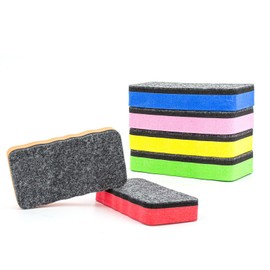 6 PCS Whiteboard Eraser, White Board Rubber, Magnetic Whiteboard Eraser with Thick Felt Pad, Heavy Duty Erasers for Home Office Classroom, Multi-Color 6 Pack