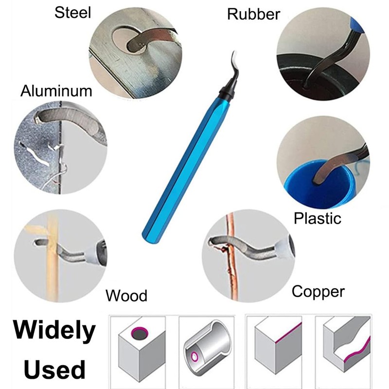 1Pcs Metal Deburring Tool, Hand Deburring Tool Set with 10